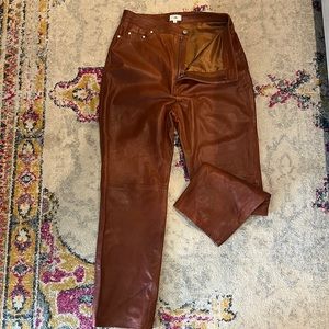 Leather straight Leo pants